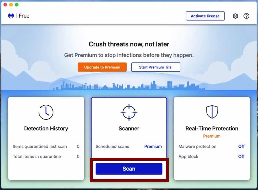 malwarebytes for mac start scan