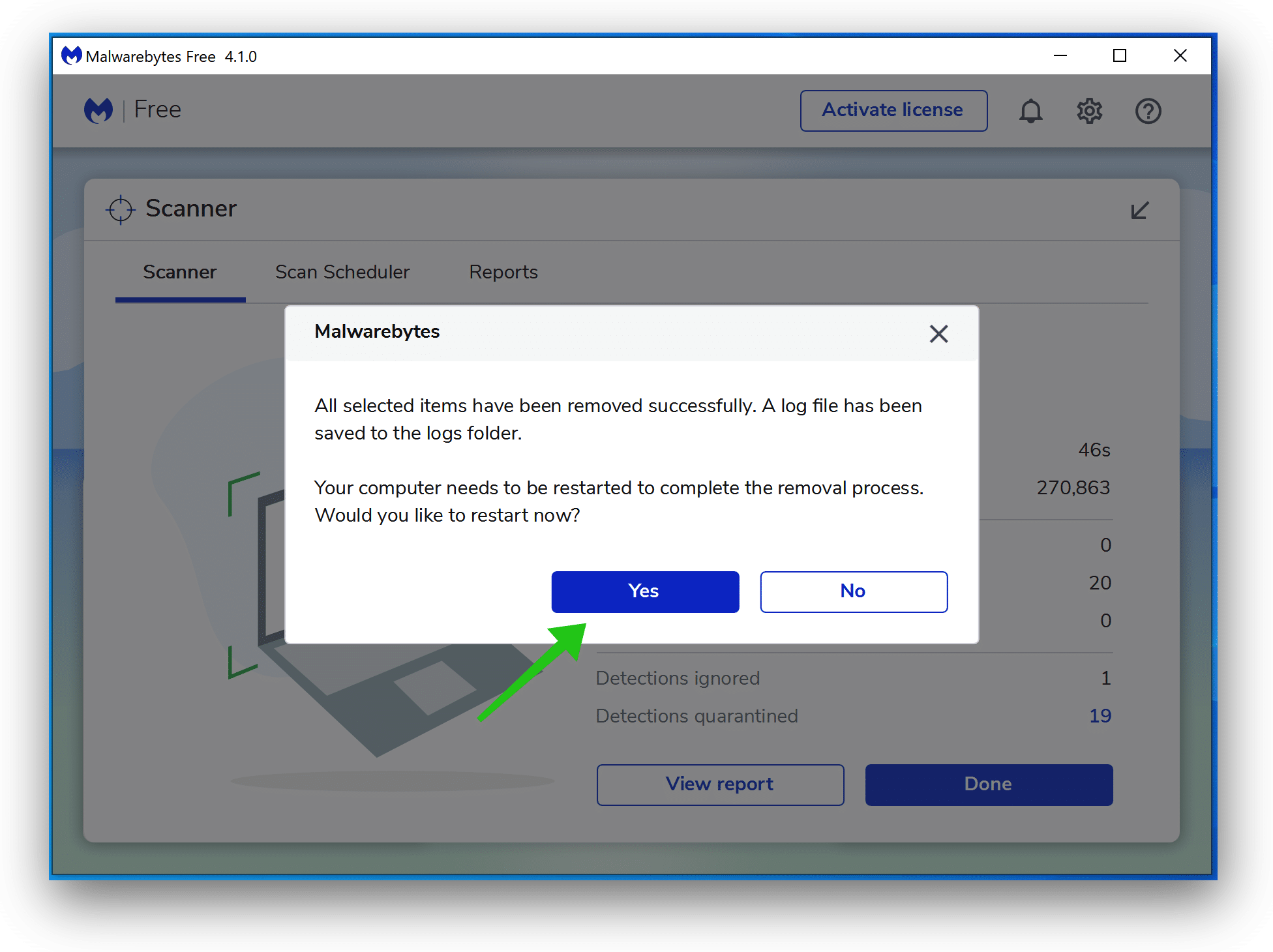 Restart Windows - Malwarebytes