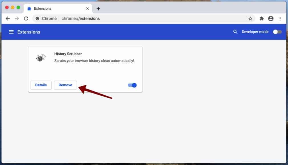 remove extension from Google Chrome mac