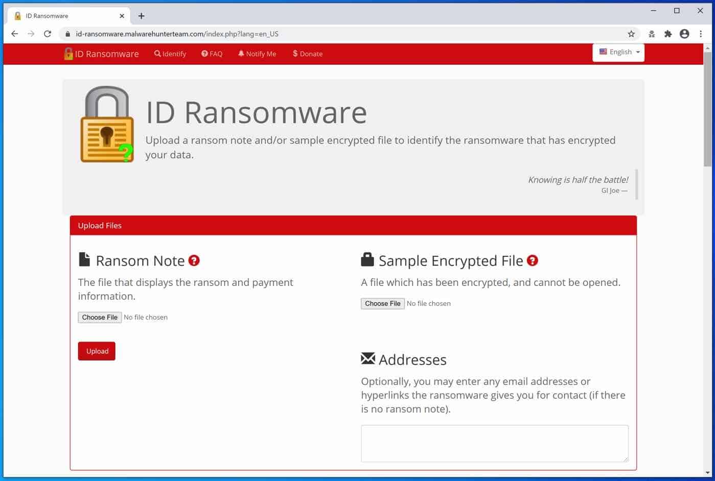 id-Ransomware-Website