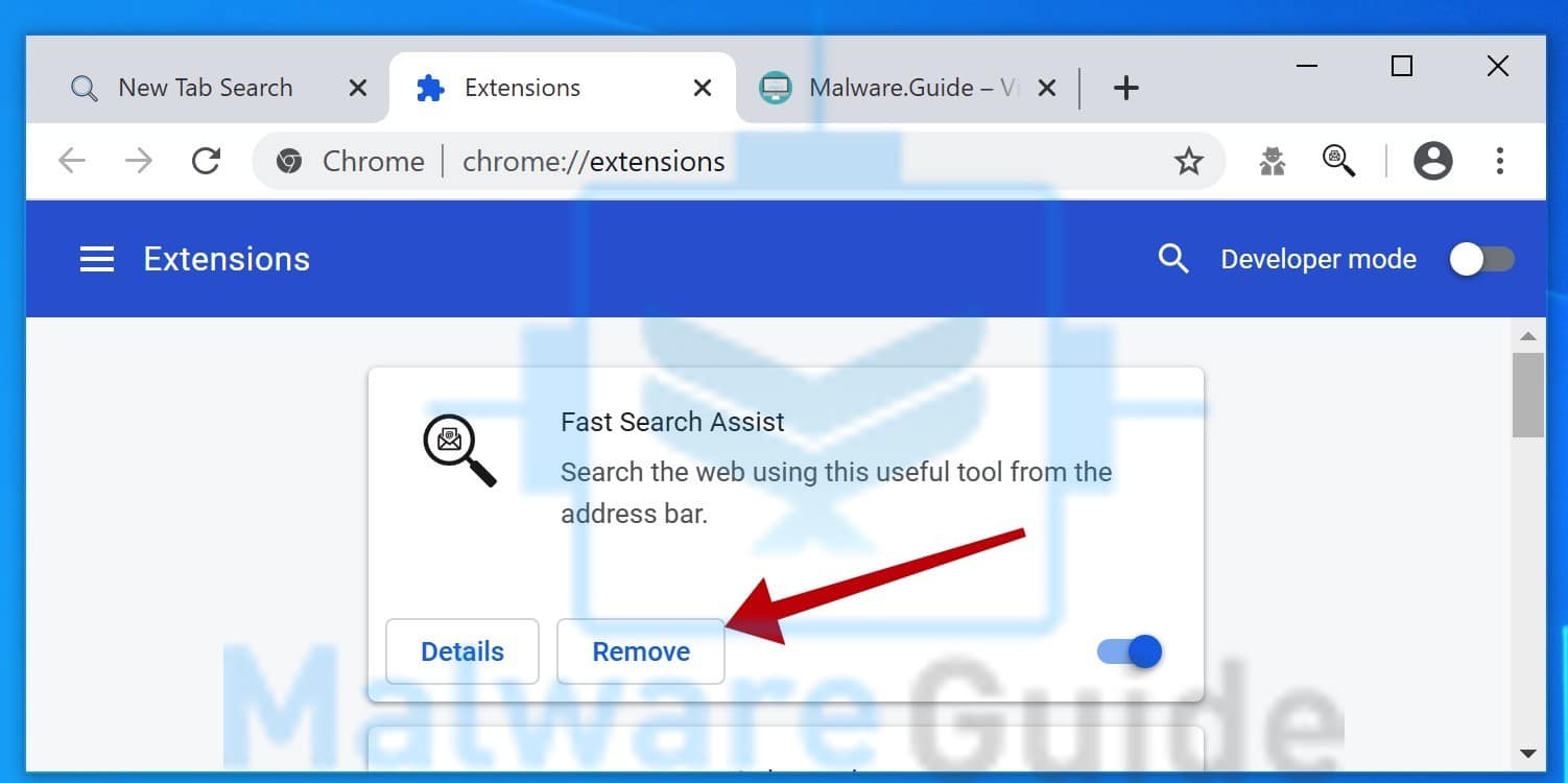Fast Search Assist browser extension google chrome