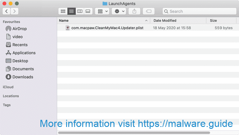 Launchagents ဖိုင်တွဲ mac malware