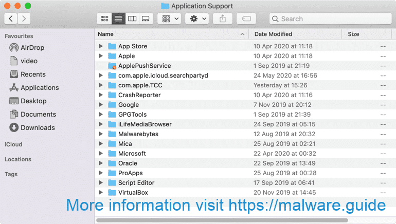 application support mac malware