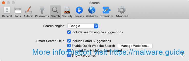 Safari-adware voor zoekmachines wijzigen