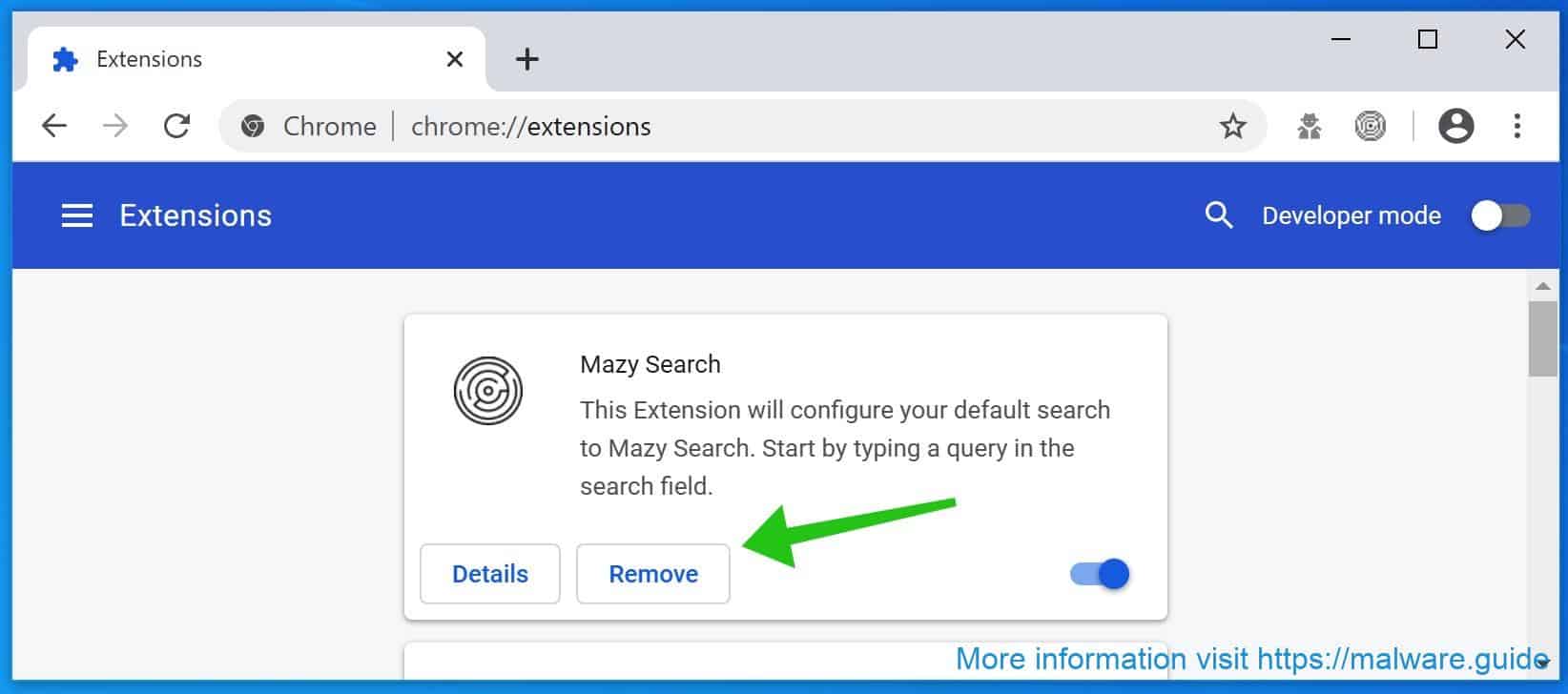 Mazy Search extension removal google chrome