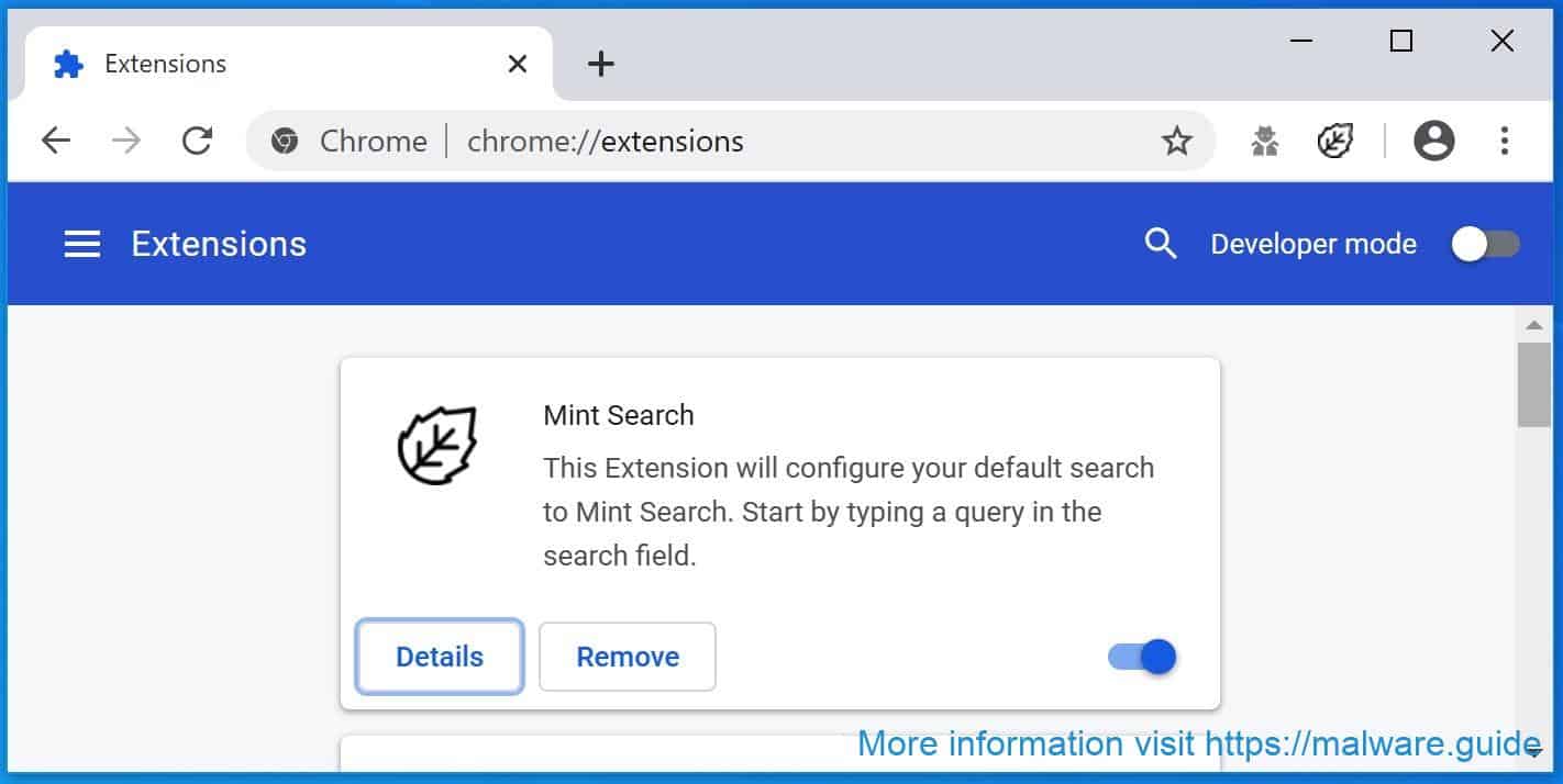 Mint search removal google chrome