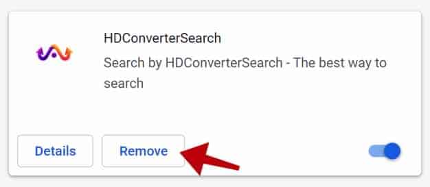 Tynnu estyniad HDConverterSearch google chrome
