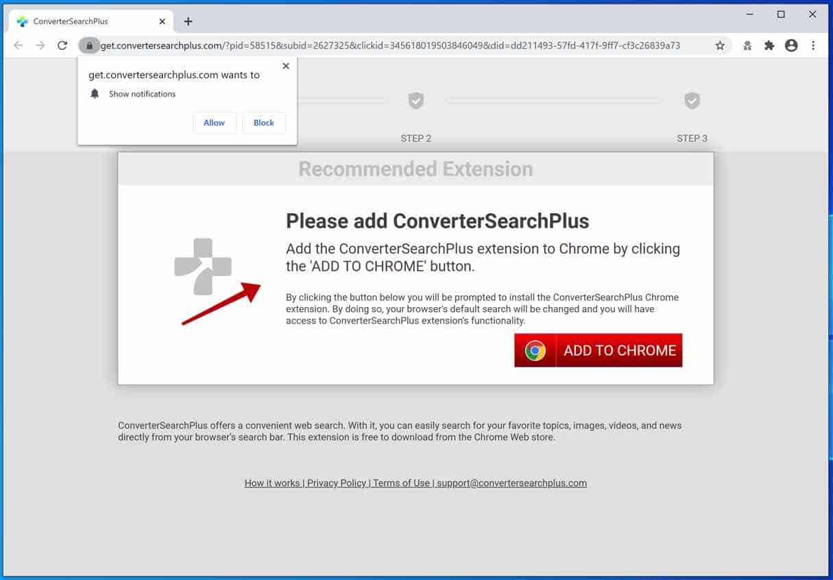 ConverterSearchPlus advertisement
