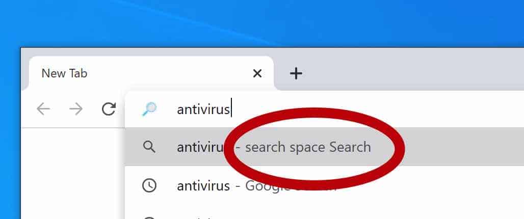 espacio de búsqueda google chrome