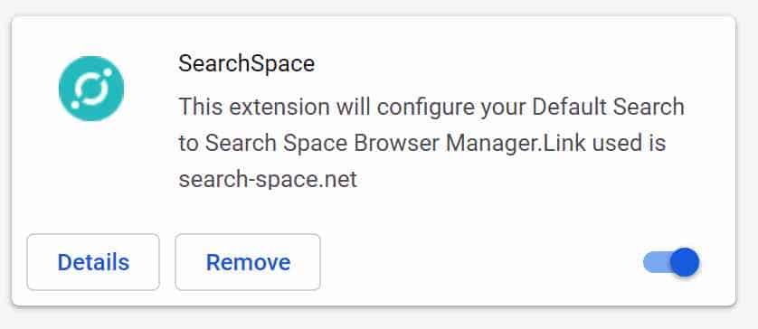 uninstall SearchSpace