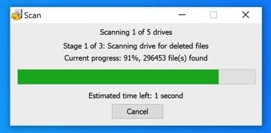 recuva scanning files