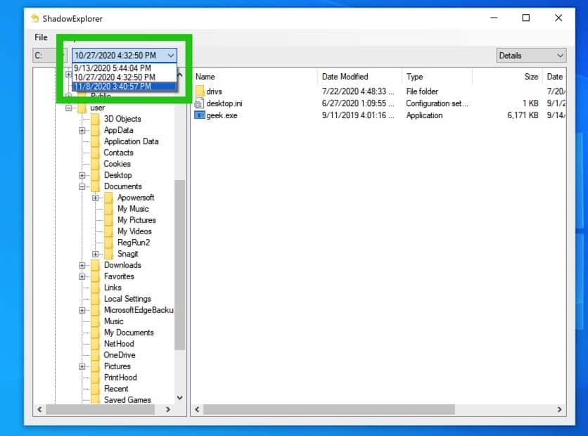 Shadow Explorer stellt Dateien nach Ransomware wieder her
