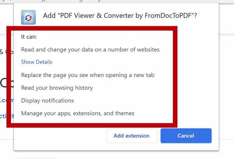 FromDocToPDF browser permissions