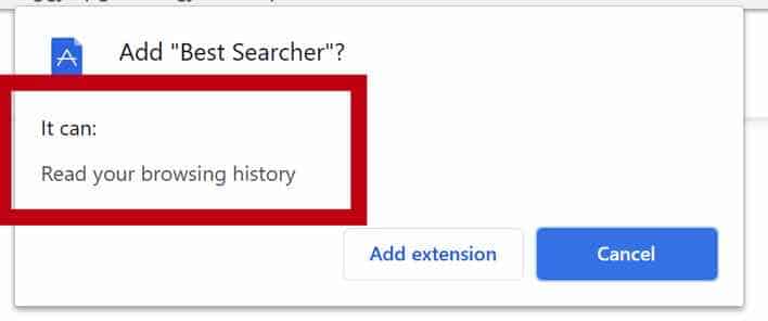 Best Searcher browser permissions
