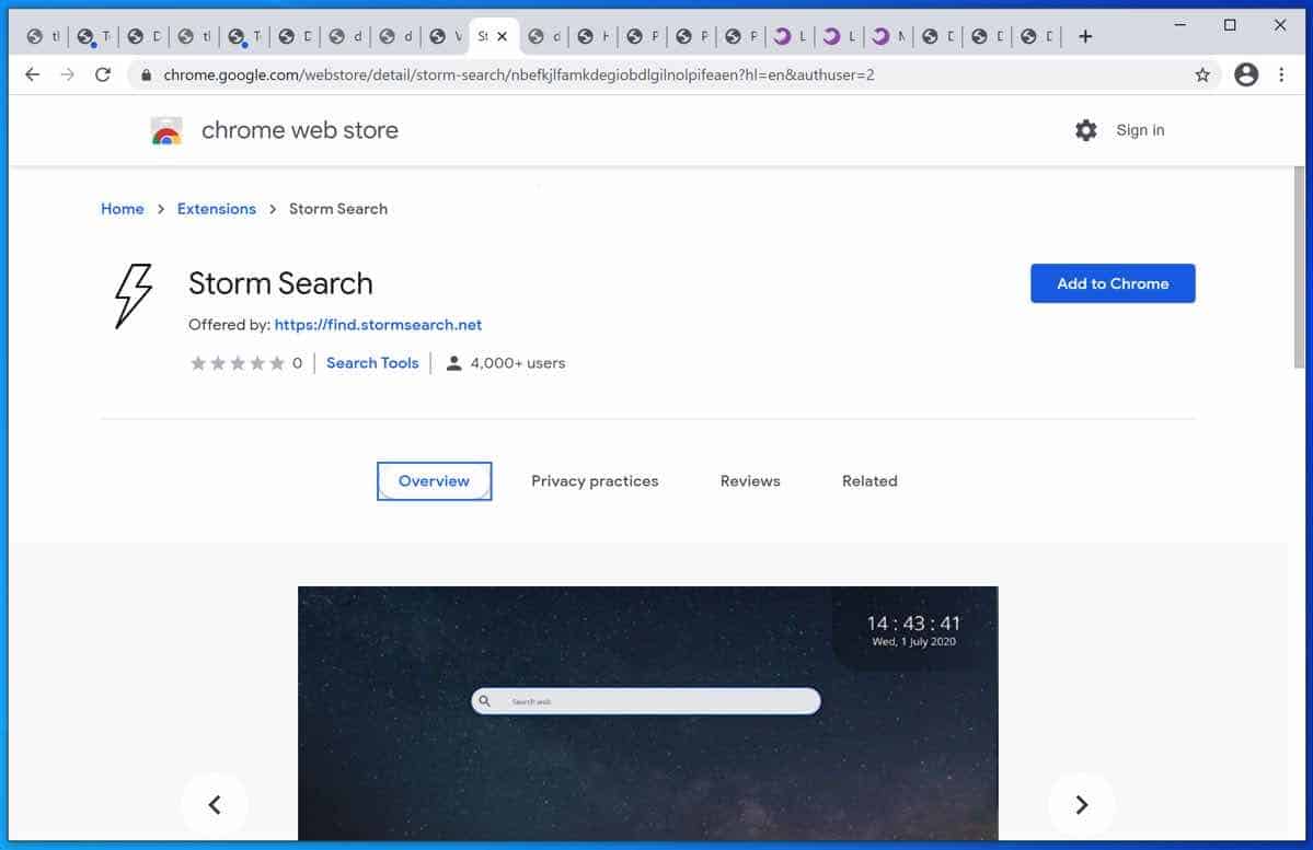 Storm Search extension