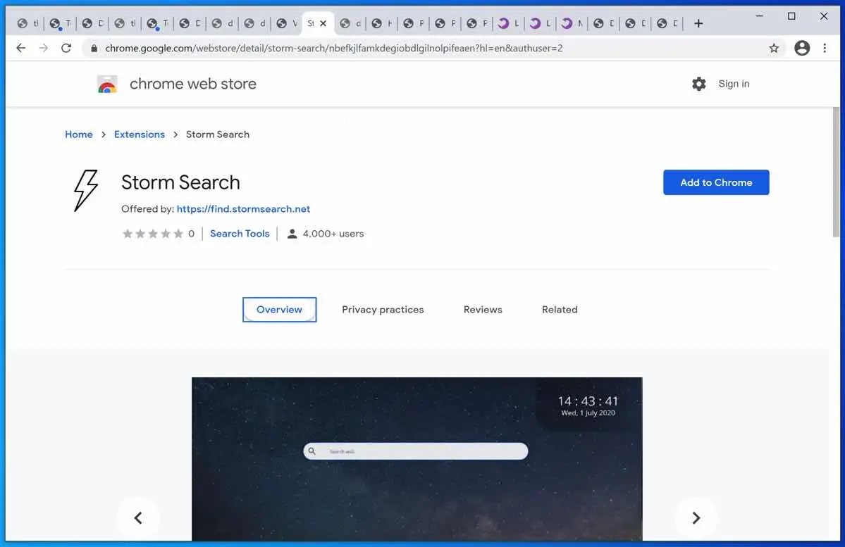 Storm Search extension