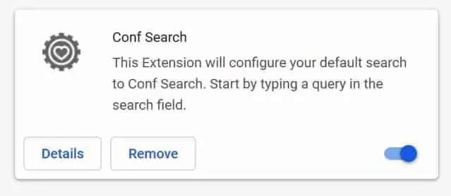 Conf Search extension removal