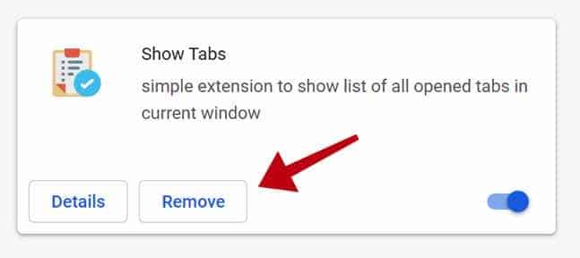 remove Show Tabs extension