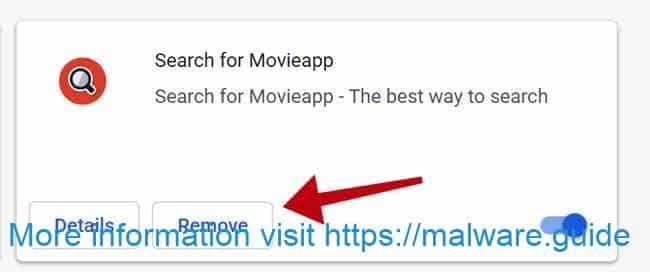 remove Search for movieapp extension