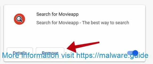 remove Search for movieapp extension