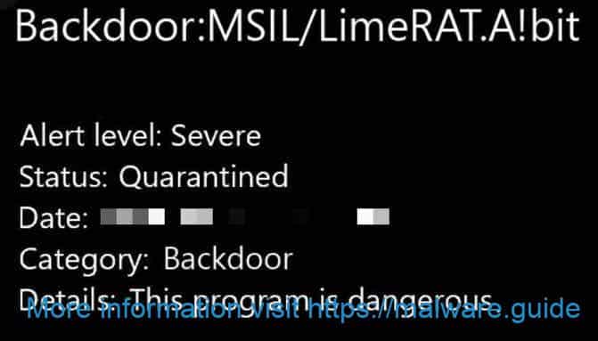 Backdoor MSIL LimeRAT