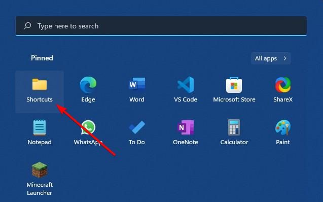 thay đổi vị trí của thư mục được ghim trong lưới menu Bắt đầu trong Windows 11