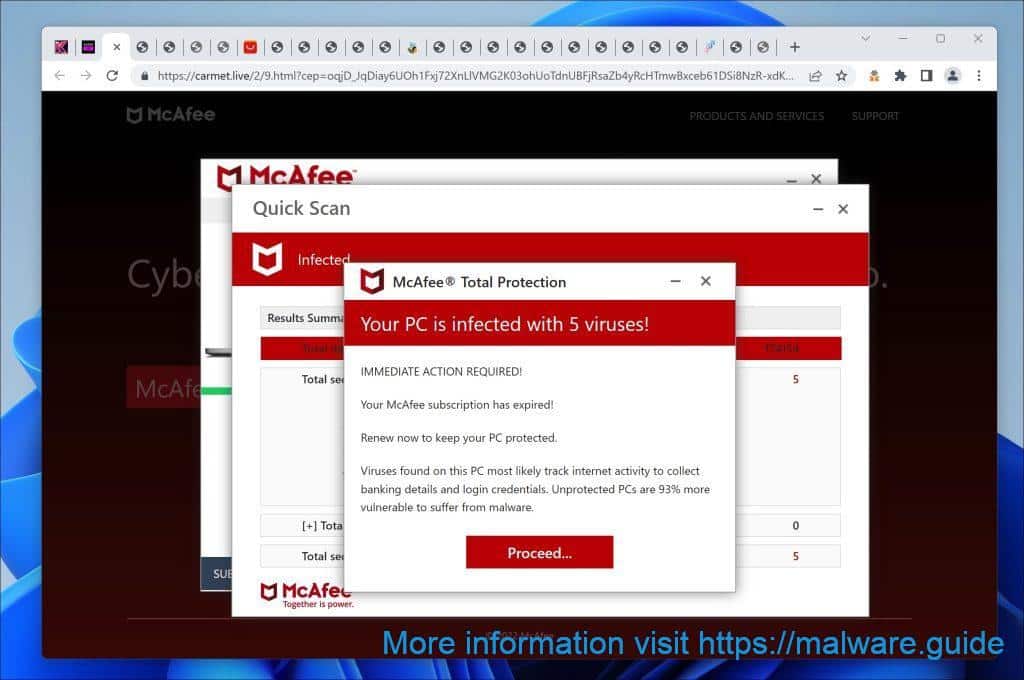 Your McAfee subscription is expired