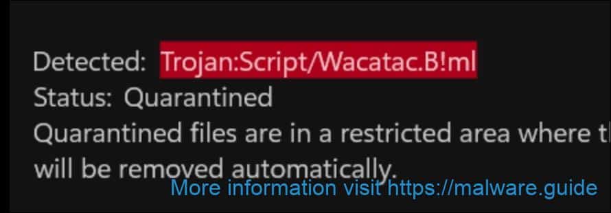 Trojan:Script/Wacatac.G!ml