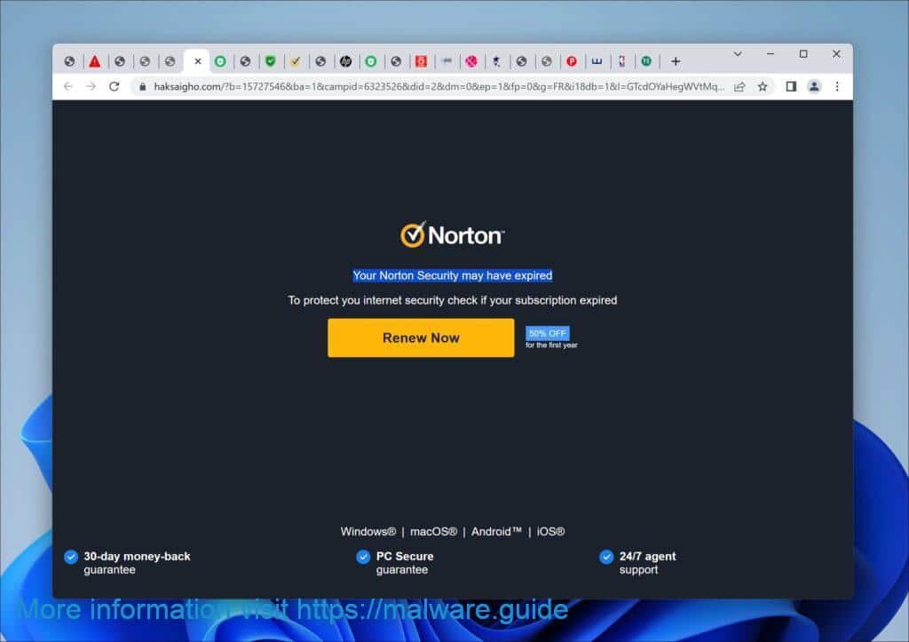 norton antivirus faux pop-up