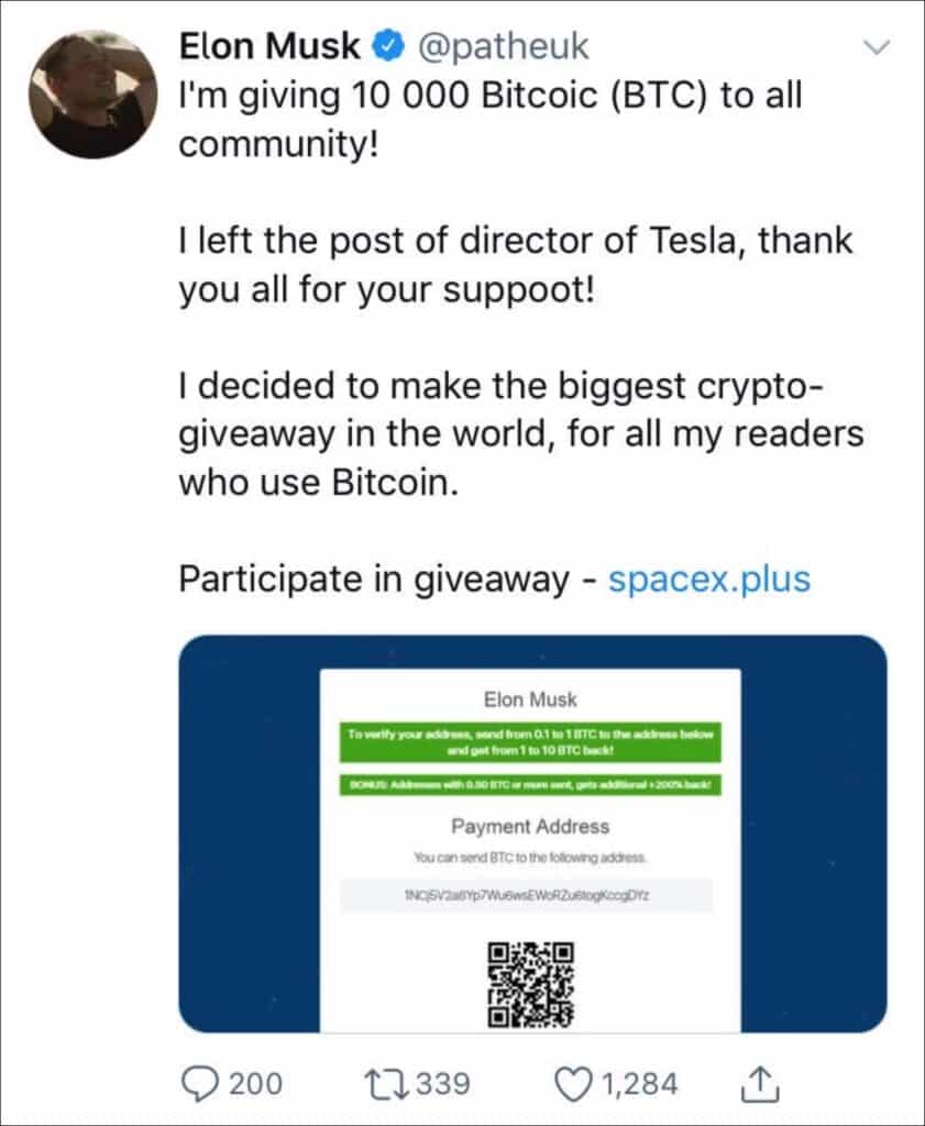 Bitcoin promocode scam
