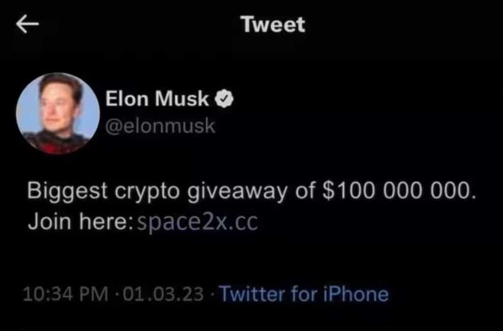 Estafa de bitcoins de Elon Musk